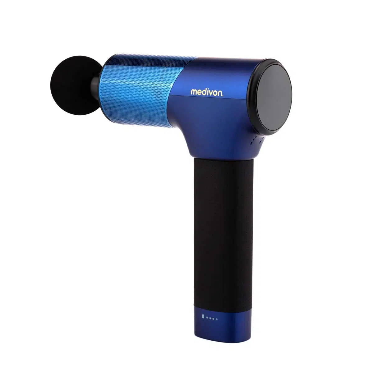 Pistola de masaje Medivon ElitPulse azul con mango ergonómico e intensidad regulable